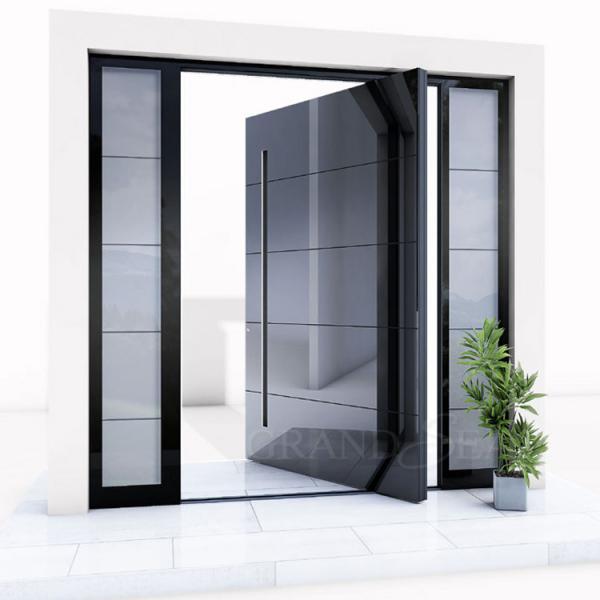 Luxury Villa Top Quality Steel Door Entry Modern Lock System Stainless Steel Front Entrance Pivot Door