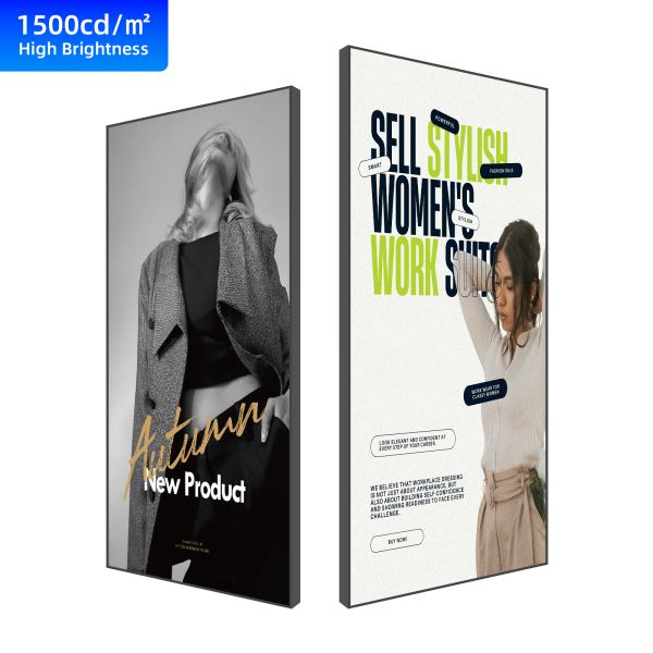 6.9mm Ultra Narrow Bezel Android Digital Signage Board 4K UHD 1500 Nits LCD Display For Commercial