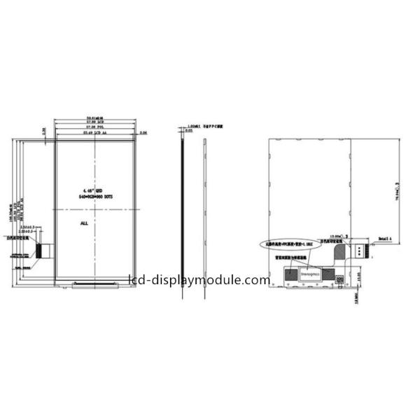 IPS 350cd / m2 Brightness TFT Touch Screen , White LED Backlight LCD Display Screen