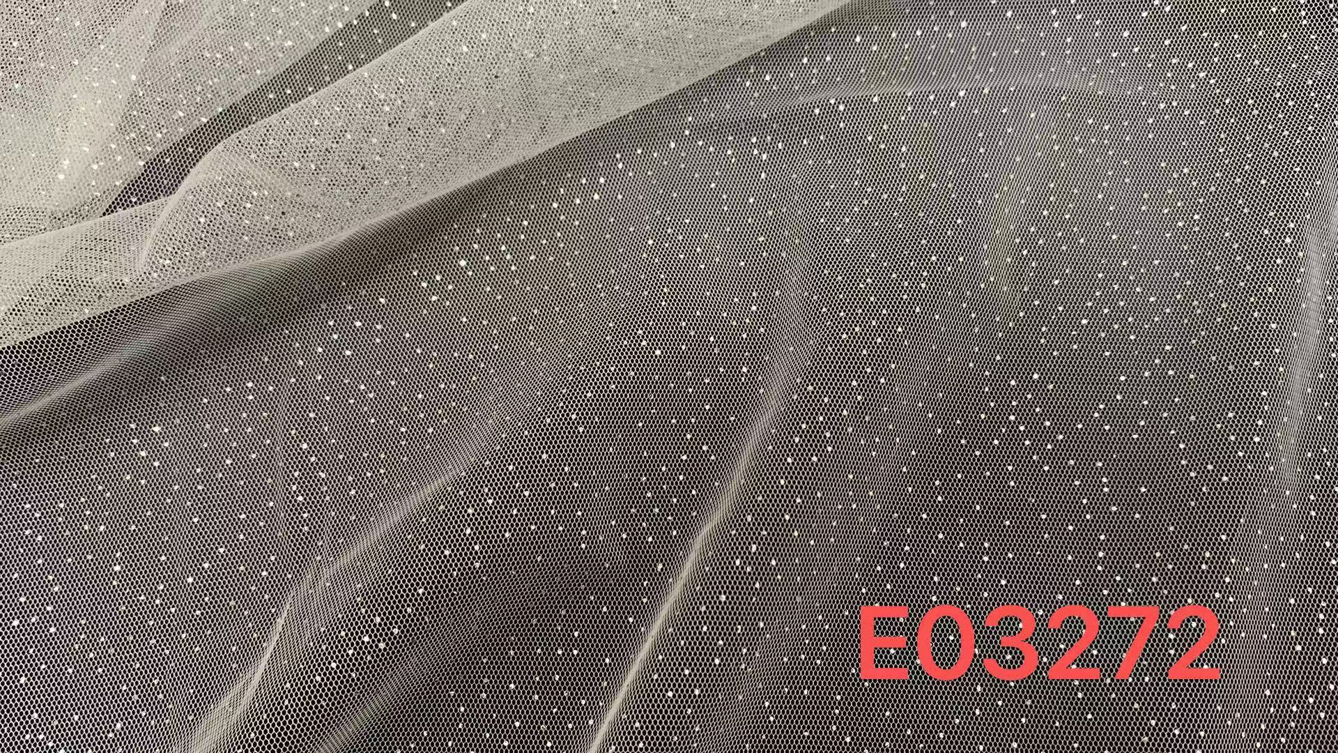Glittering Mesh Fabric with Shiny Tiny Dot Pattern Soft Stretch Lightweight Material for Lingerie and Party Dresses