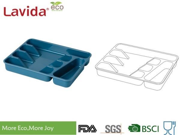 Heat Resistance Bamboo Flatware Tray Light Weight Disposable Contemporary Style