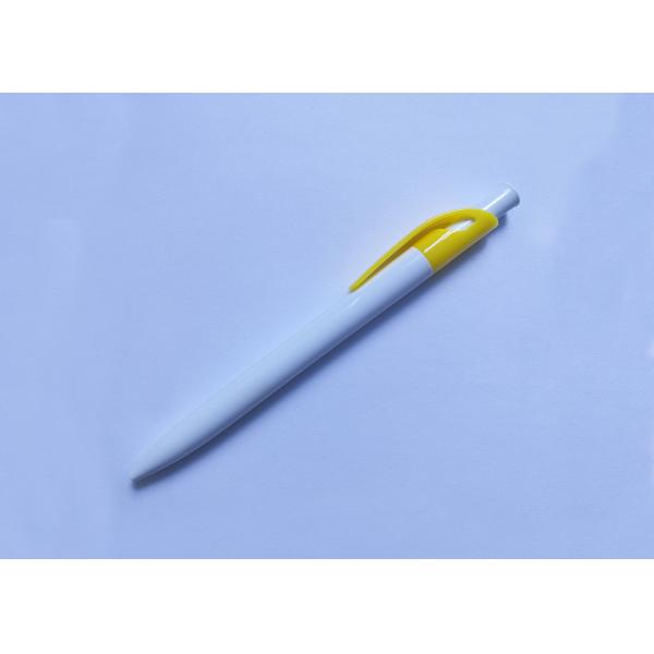 White Color Simpe Plastic Ball Pen with customized or silk printing for promotion