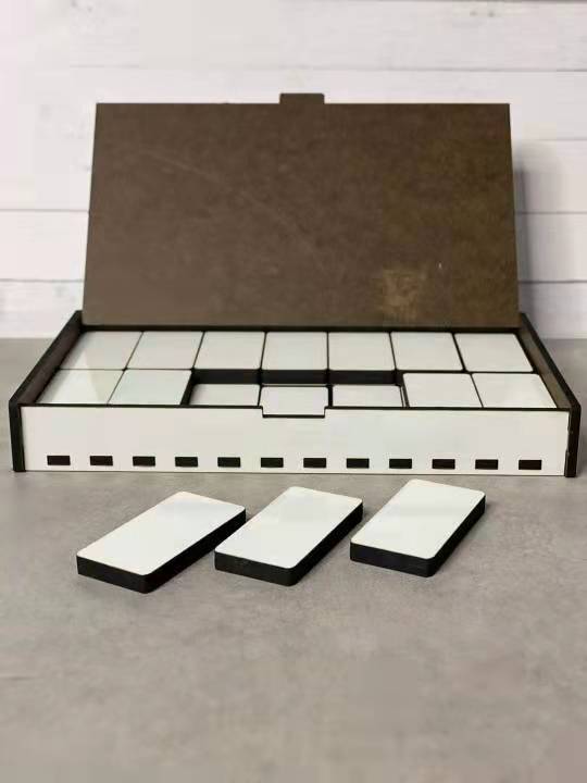 Modern MDF Wooden Anniversary Sublimation Dominoes Custom Dominoes Set For Social Get-Together With Sublimation Box