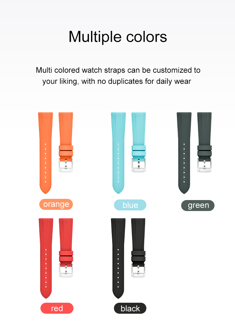 Vertical-Grain FKM Rubber Strap · Compatible With Smartwatches | Customizable Logo And Sizes - Wholesaler SHX With Fast Shipping