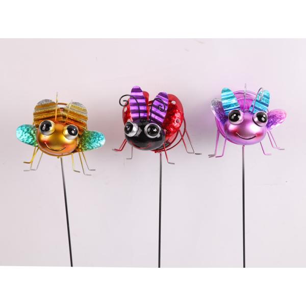 Outdoor Solar Garden Ornament With LED Light Bees Butterflies Ladybugs