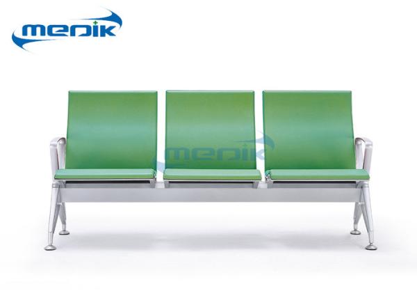 3 - Seater Medical Waiting Room Chairs Steel Cross Beam With Metal Finish