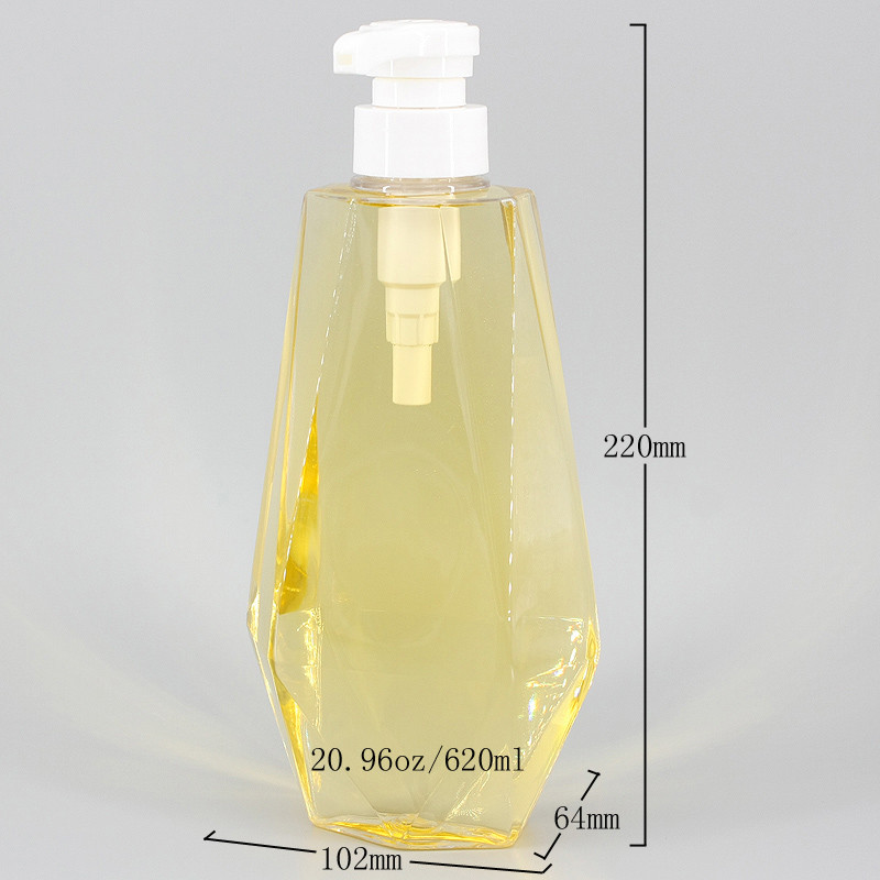 Ясные пластиковые бутылки насоса шампуня геля 600ml ливня