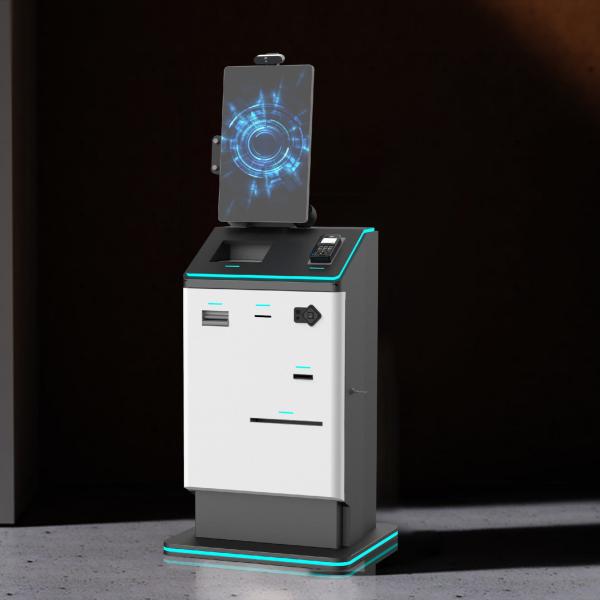 Hotel Check In Out Kiosk With 1.5 Inch Touch Display Passport Scanner Key Card Encoder