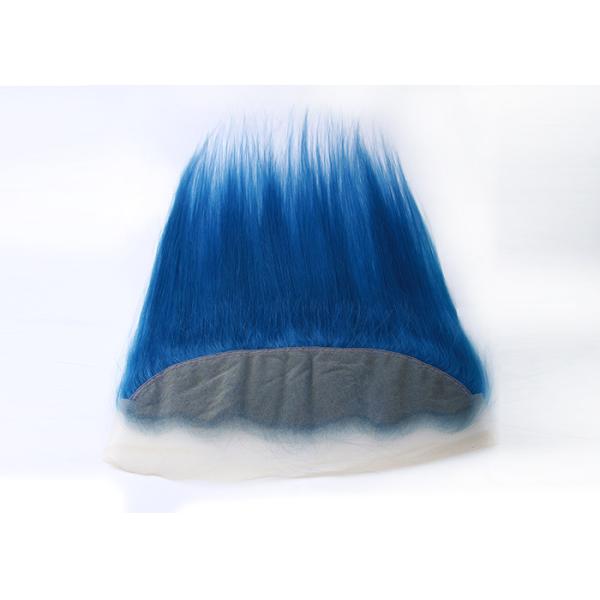 Dark Blue Human Hair Virgin Lace Frontal 16