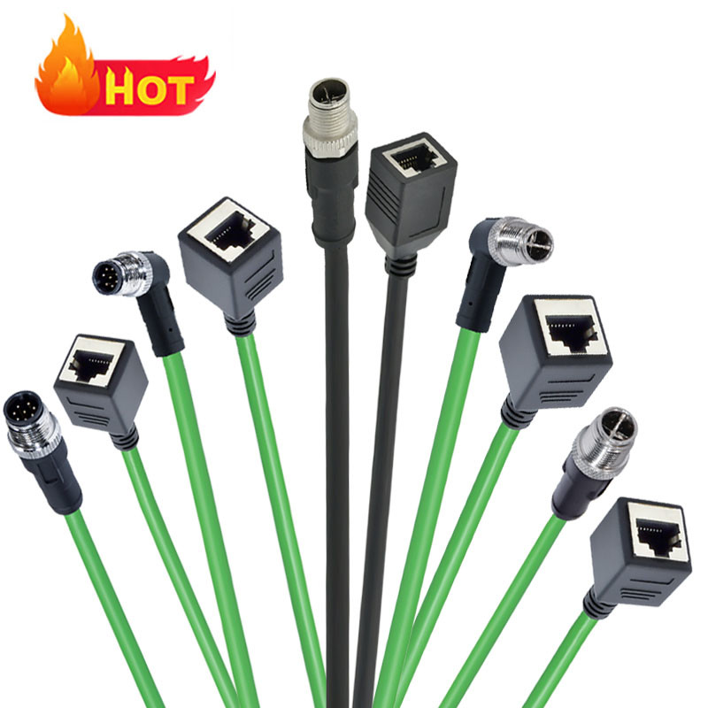 M12 к водоустойчивым кабельным соединителям Rj45 связь системы 4/8 локальных сетей ядра