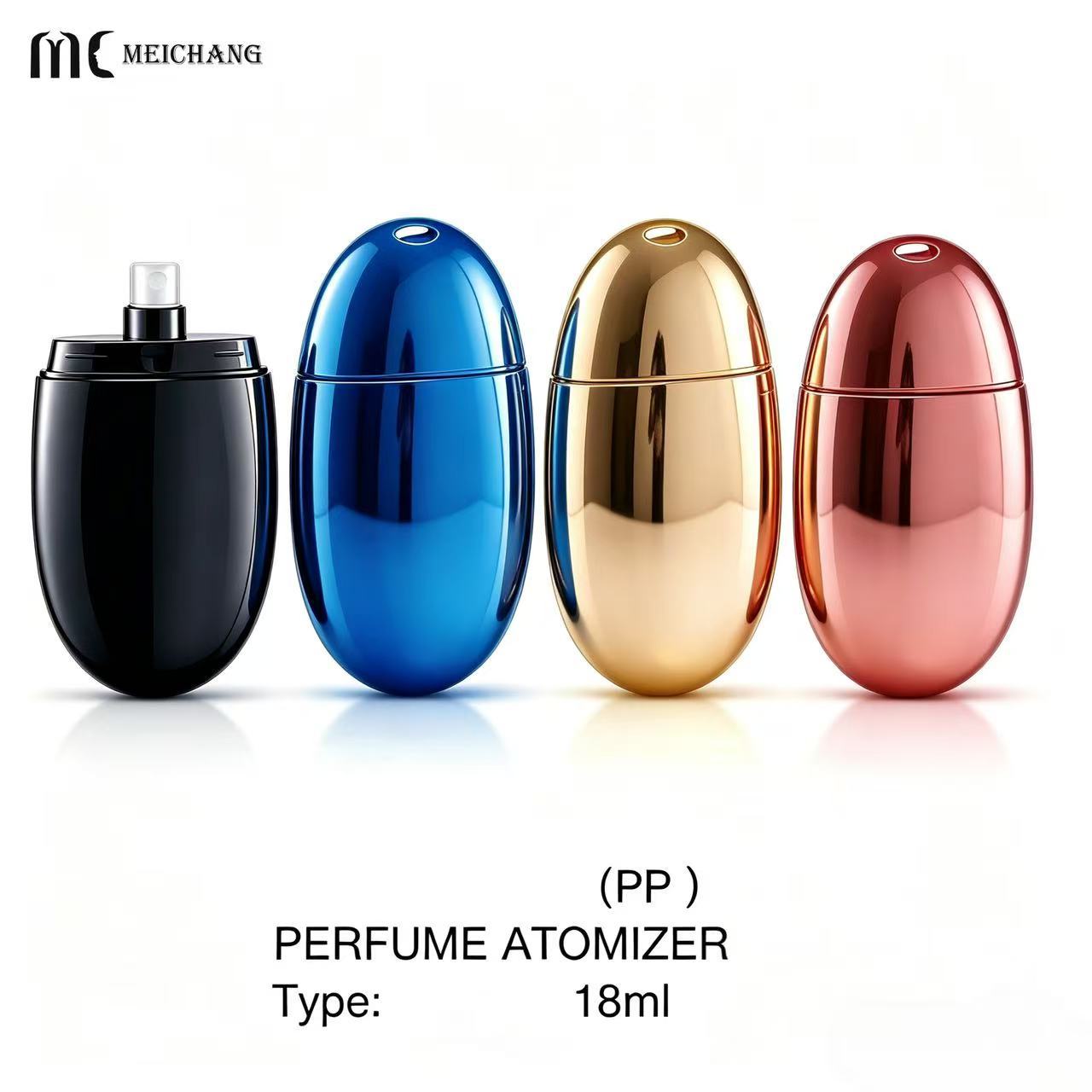 18ml Portable Egg-Shaped Fine Mist Spray Bottle for Mosquito Repellent Packaging (MC-454)
