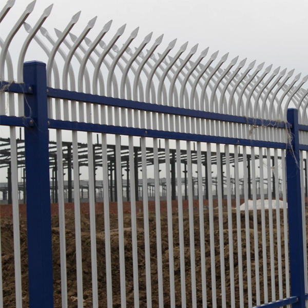 SChina Manufacture Black galvanized & powder coating spear top wrought iron fence panel