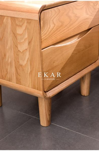 Bedside Table Bedroom Furniture White Oak Nightstand With Drawer