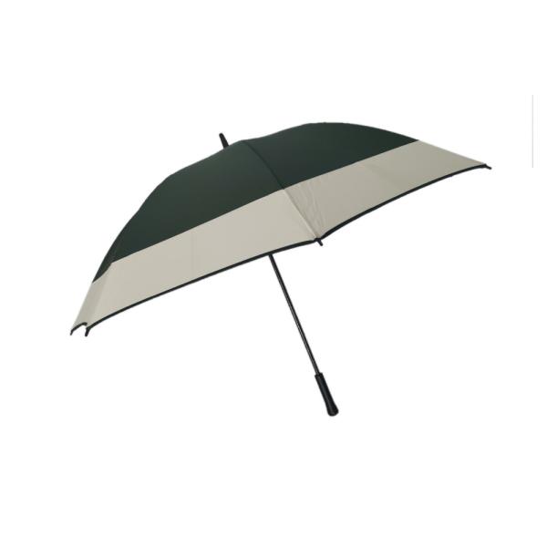 Large Green Manual open Promotional Golf Umbrellas With Black Fiberglass Ribs