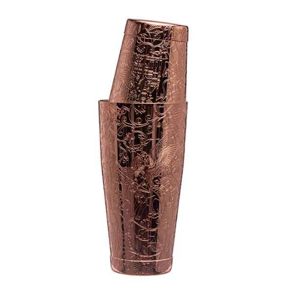 304 Stainless Steel Boston Shaker Etch Copper For Bartender