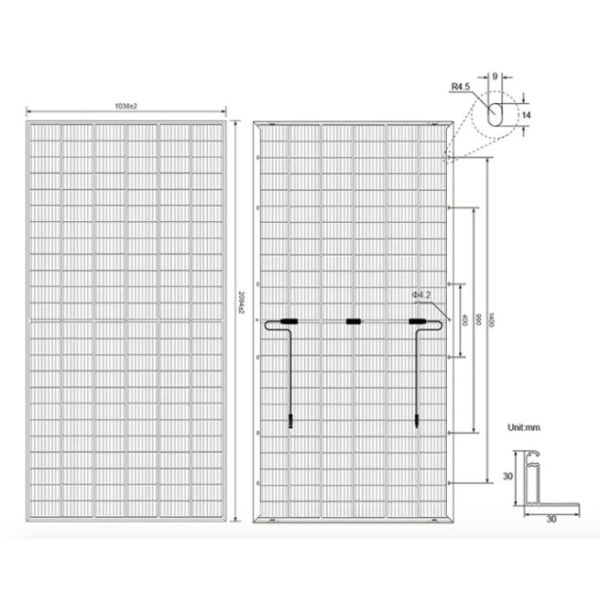 166mm 144 Cells HJT PV Module 400 Watt Solar Panels Aluminium Alloy Frame