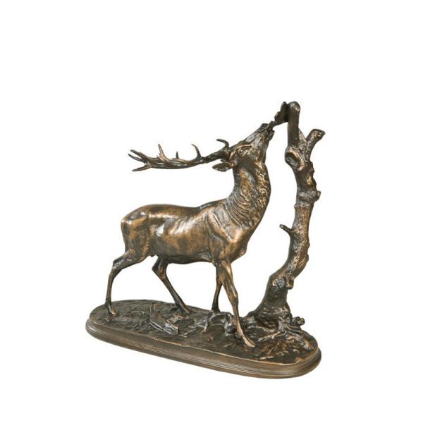 Casting Metal Life Size Deer Lawn Ornaments / Bronze Deer Sculpture