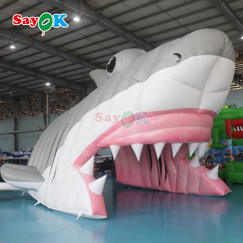 Customized Inflatable Shark Tunnel Entrance for Outdoor Sport Pool Party Commercial Event