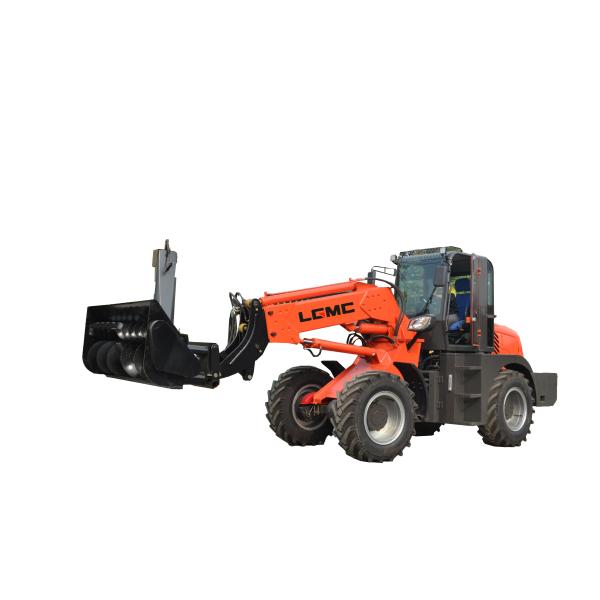 Yellow 2350mm Wheelbase 2500kg Telescopic Wheel Loader
