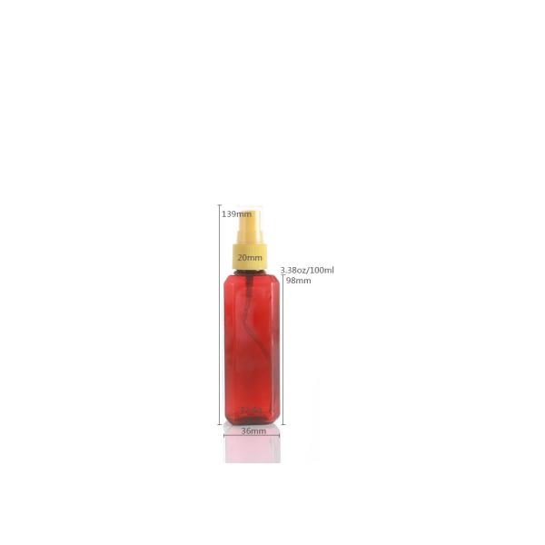 100ml PET Sprayer Square Plastic Cosmetic Bottle
