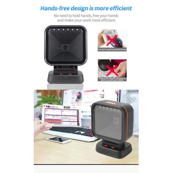 Omnidirectional Desktop Barcode Scanner 5V Wired 2D Barcode Scanner
