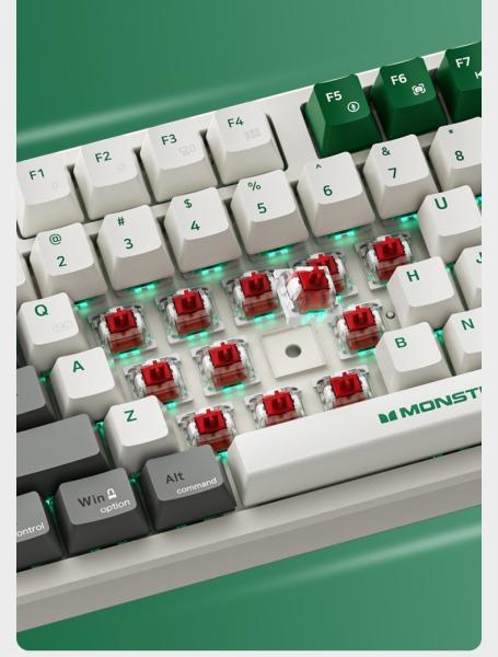 Monster K2 Green ABS Mechanical Typing Mouse With 4000mah Battery