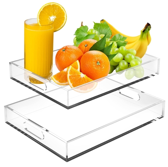 Custom Size Spill Proof UV Resistant Acrylic Display Tray Clear  OEM And ODM