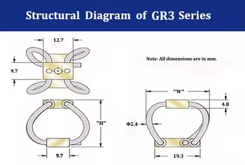 GR3-30A-A Butterfly Steel Wire Rope Vibration Isolator 50N/mm Stiffness