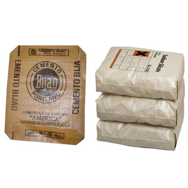 Square Bottom Laminated Polypropylene Cement Bags , PP Valve Bag