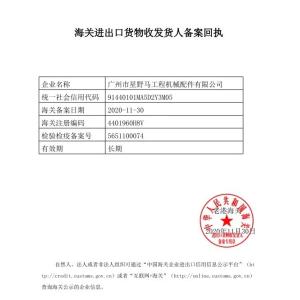 Guangzhou Star Mustang Construction Machinery Parts Co., Ltd Certifications