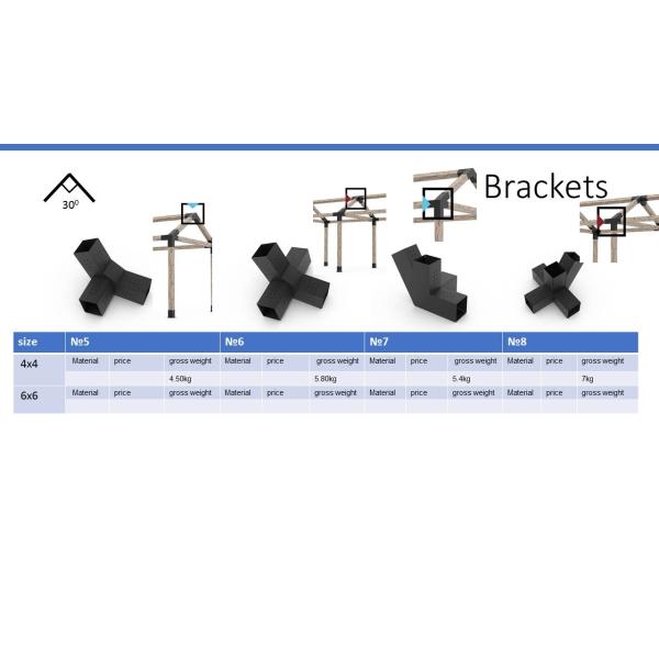 Металлический пергольный болт с подъемным брекетом