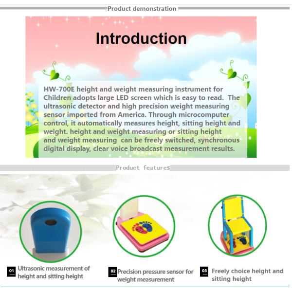 CE ISO9001 Approved Children Kids Sitting Weighing Scale with Ultrasonic Technology