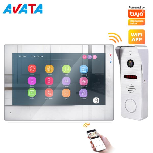 HD 2.0MP Wireless WiFi Video Intercom color video door phone intercom Works with Mobile Phone by APP Tuya