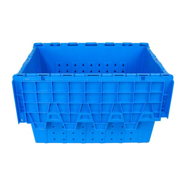 Supermarket Plastic Tote Box Acceptable OEM ODM Transport Turnover Crate with Mesh