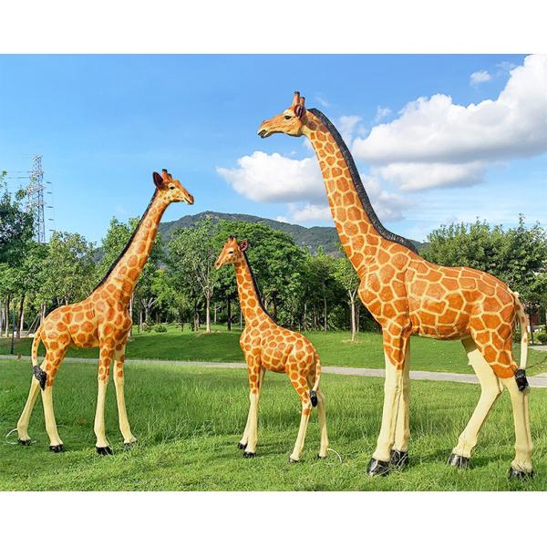 Outdoor Stainless Steel Giraffe Sculpture Garden Installation Sculpture