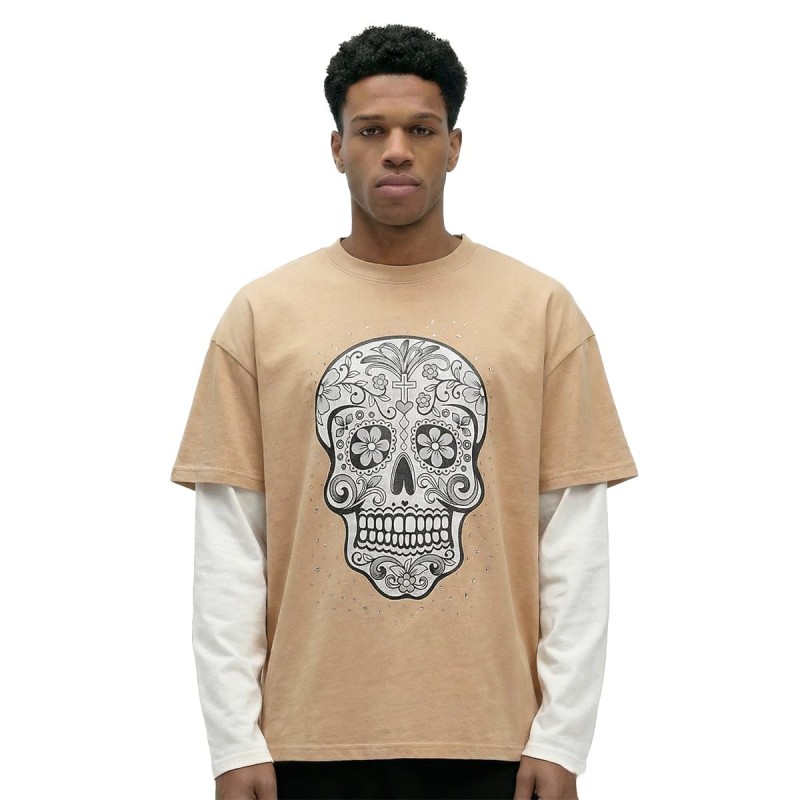Long Sleeve Vintage Tee Shirts Durable Wrinkle Resistant For Men