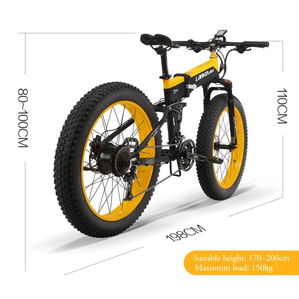 T750 Fat Tire Electric Bike Spoke Wheel For Snow 13AH L G Lithium Battery