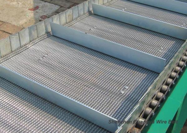 Transfer Plate Link Belt Metal Conveyor Belts Argon Welding High Hardness