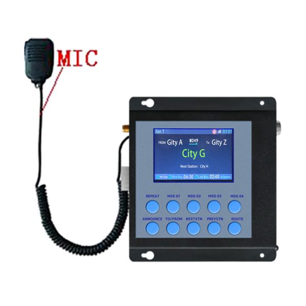 MJK Bus Station Announcer Metal Material ISO9001 Certified Black Color Controlled Manually or GPS for Bus/Boat/Train