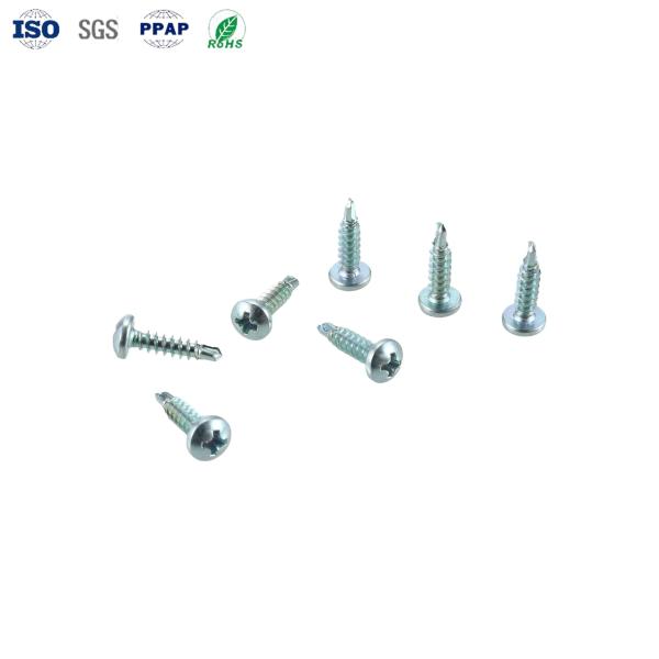 OEM Acero de carbono galvanizado de disco cruzado cabeza de perforación de cola de tornillo sujetadores personalizados