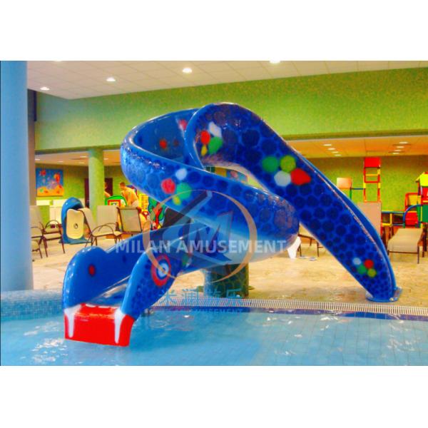 Fiberglass Material Kids Snake Slide 2.5m Height For Water Park Hotel Backyard Pool