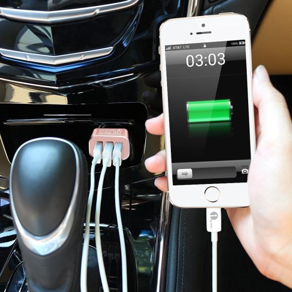 Quick Charger 3.0 42W  USB 3 Ports Cell Phone Car Charger