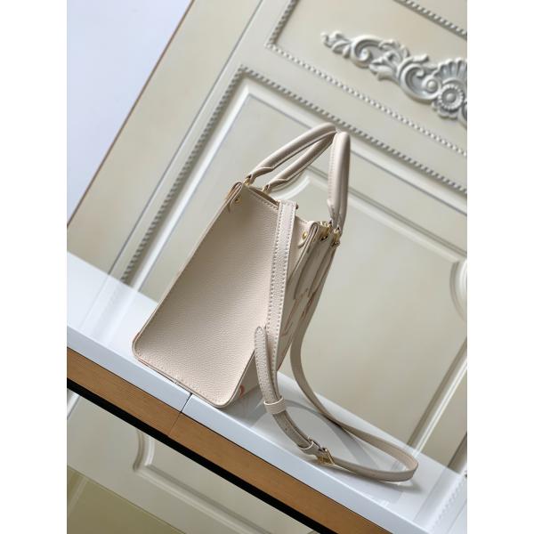 Сумка посыльного OnTheGo MM Louis Vuitton вензеля шафрана сливк гигантская для IPad мини