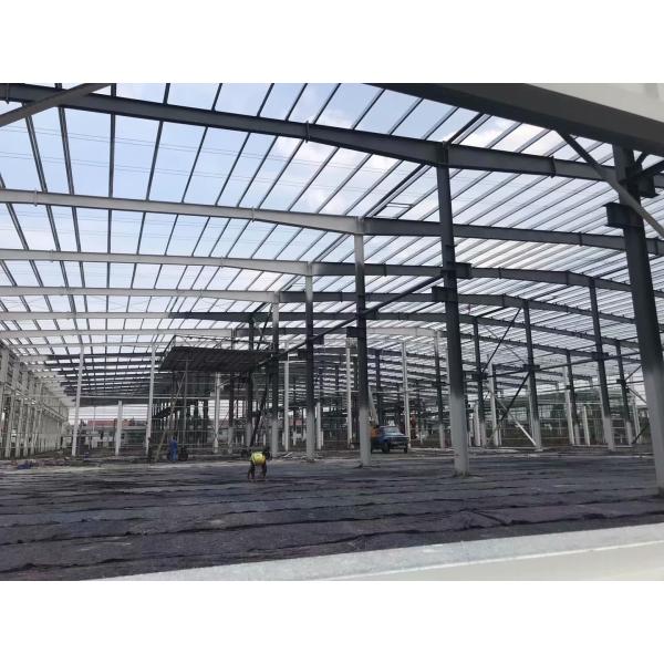 Steel Structure Warehouse with Single Color Steel Plate and EPS/Fiber Glass/Rock Wool/PU Sandwich Wall Cladding Featuring Sliding/Rolling Doors