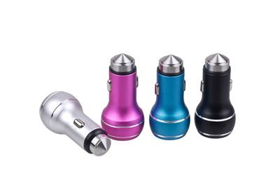 Quick Charger 3.0 Patent  aluminum Intelligent  USB Car Charger for Iphone / iPod/Ipad/Samsung emergency hammer QCC206