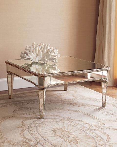 Hot selling square mirrored coffee table living room furniture