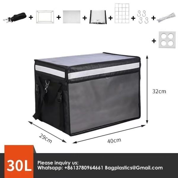 Insulated Food Delivery Bag With 4 Cup Holders/Drink Carriers, Large Catering Thermal Bag, Pizza Warmer Carrying Case, Insulated Hot & Cooler Bags For Beverages, Grocery, Food Transport