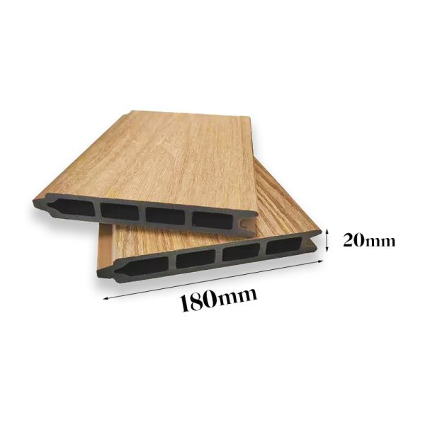 180*20mm WPC Outdoor Wall Panels ASA Co-Extruded Interlocking Fence Board Patio