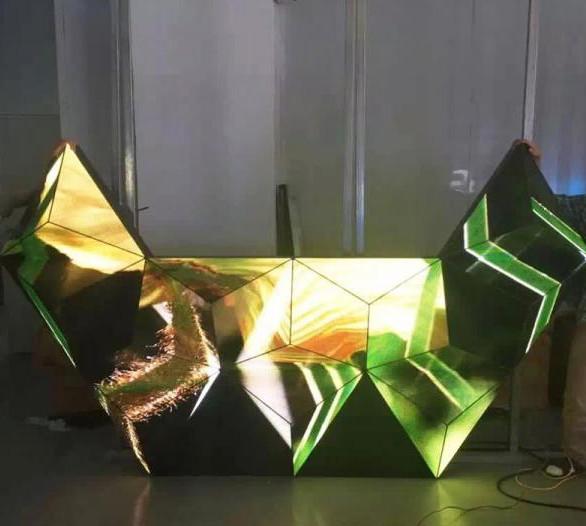 Triangle Dj Club Diy Led Display 3d , Led Video Wall Panel For Stage / Concert / Tv Station