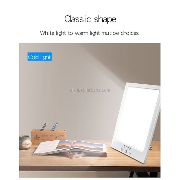 White JSK 20 Depression Seasonal Affective Disorder Sad Lamp Light Therapy Lamp 10000 Lux FCC CE ROHS Certification
